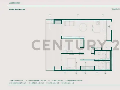 Departamento en Venta de 2 dormitorios