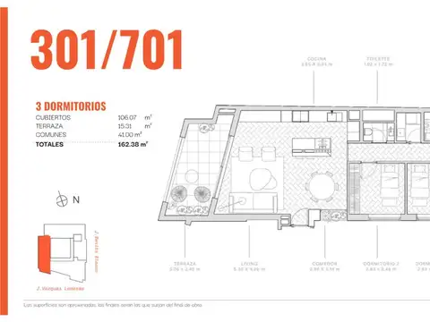Departamento en Venta de 3 dormitorios