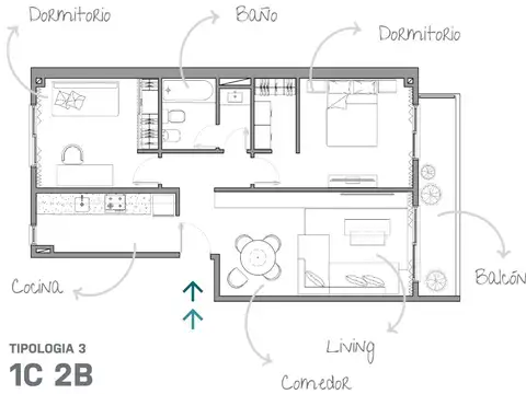Departamento en Venta de 3 ambientes