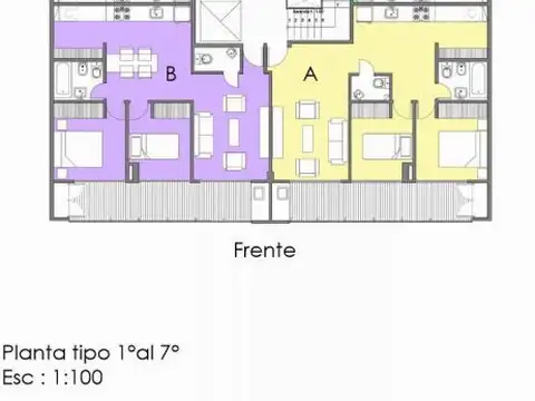 Departamento 3 ambientes con 2 baños