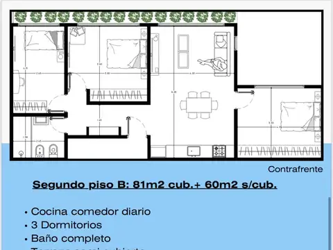 DPTO 4 AMBIENTES A ESTRENAR COSTA AZUL . TERRAZA Y COCHERA