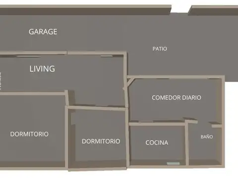 Casa 3 ambientes con 1 baño