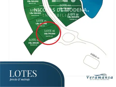Lote en espectacular barrio cerrado. Veramansa. En venta