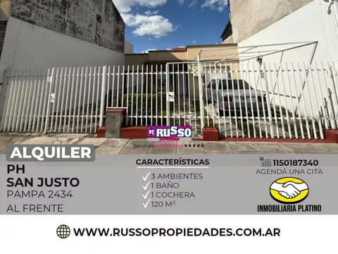 PH 3 ambientes en alquiler - San Justo