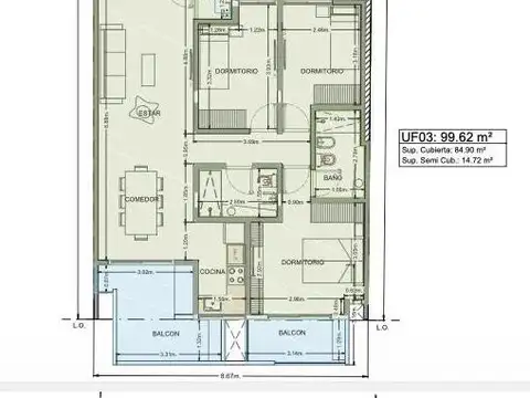 Departamento en Venta de 4 ambientes