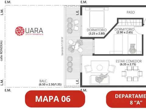 DPTO 2 DORM - EN VENTA A MTS BV CHACABUCO S/ RONDEAU