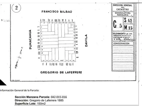 Terreno en Venta en Parque Chacabuco, USD 220.000
