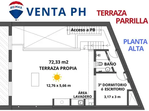 VENTA PH 4 AMB PALERMO GRAN TERRAZA Y PARRILLA