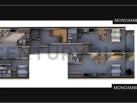 Departamento 2 ambientes con 1 baño