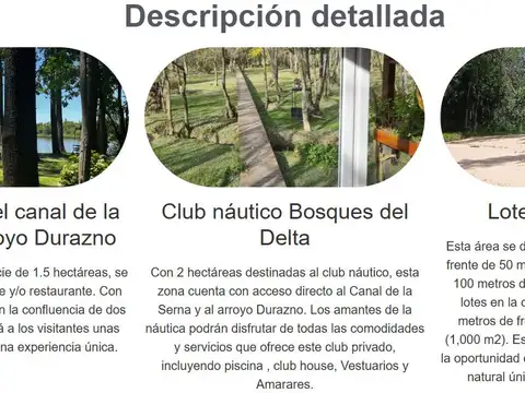 Terreno en Venta en Delta del Tigre, USD 48.000