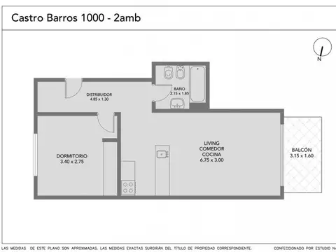 Departamento en Venta de 1 dormitorio