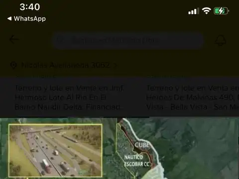 Terreno en Venta 20  mts Fondo