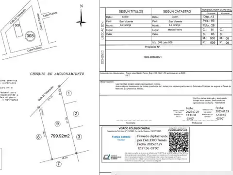 Terreno en Venta en La Granja, USD 12.000