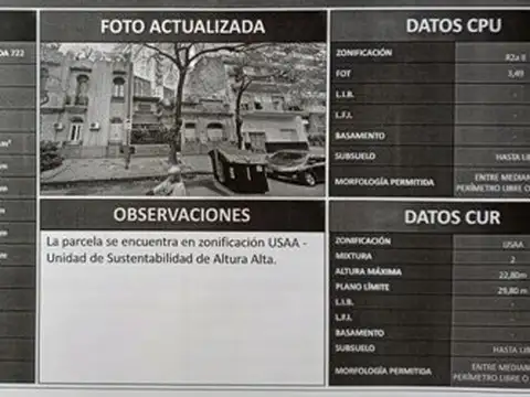 Terreno en Venta en Caballito, USD 430.000