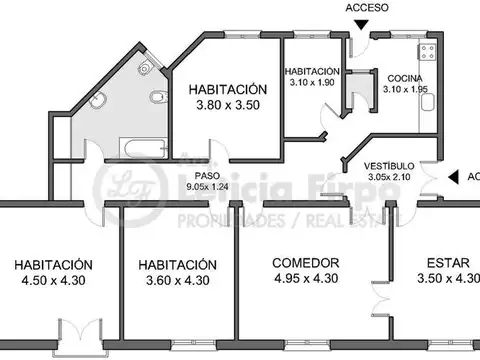 Departamento en Venta de 7 ambientes