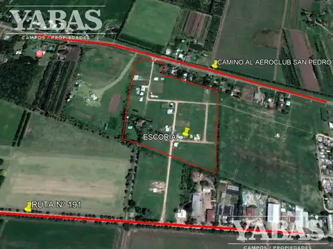 VENTA - TERRENO - San Pedro (Bs.As) - Ruta Nº 191 - Kilometro 5 - BARRIO "EL ESCORIAL"