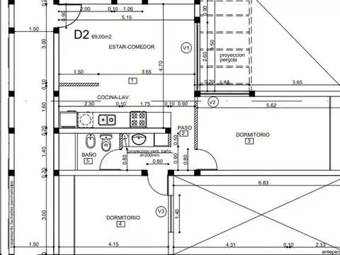 Departamento en Venta de 3 ambientes