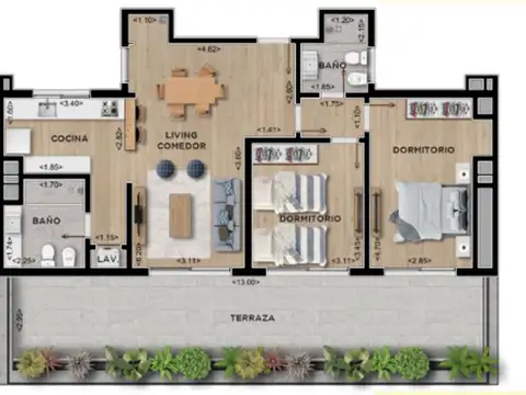 Departamento en Venta de 3 ambientes