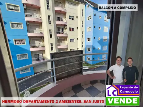 HERMOSO DEPARTAMENTO DE 2 AMBIENTES EN VENTA EN SAN JUSTO CENTRO.  APTO CREDITO BANCOS PRIVADOS.
