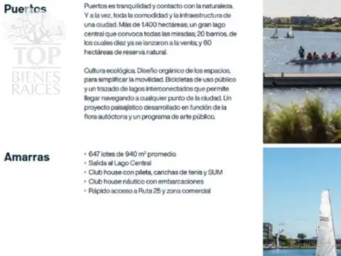 Terreno en  Venta-Puertos del Lago-Amarras-Escobar-al agua