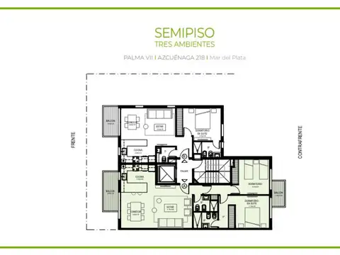 Departamento 3 ambientes con 1 baño