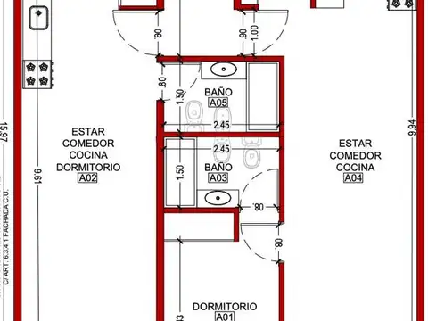 Departamento Monoambiente con 1 baño