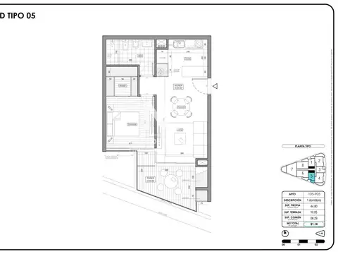 Departamento en Venta de 2 ambientes