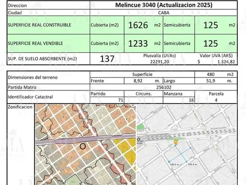 Terreno en Venta en Villa del Parque, USD 550.000