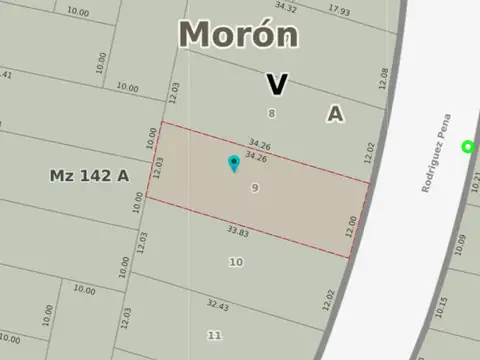 Terreno en Venta 12  mts Frente