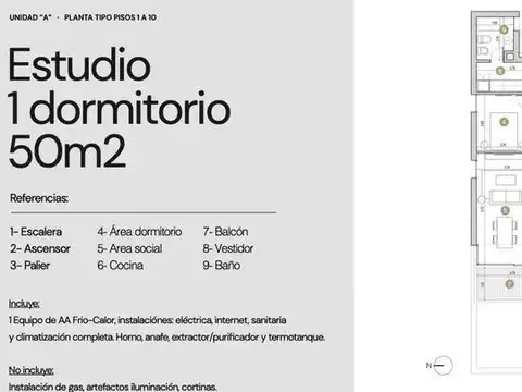 Departamento en Santiago al 800 – 1 dormitorio