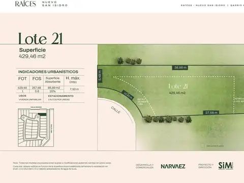 Terreno en Venta de 429,0 m2