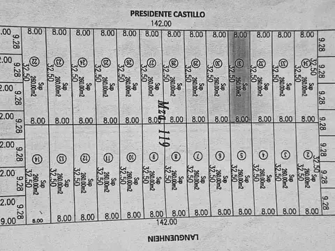 Barrio Casas de Santa Ana, calle Presidente Ramon Castillo entre Mazzini y Victorino de la Plaza