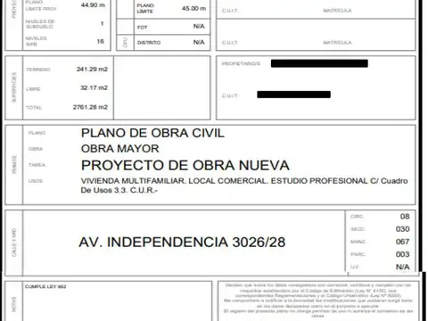 Terreno en Venta 7  mts Frente