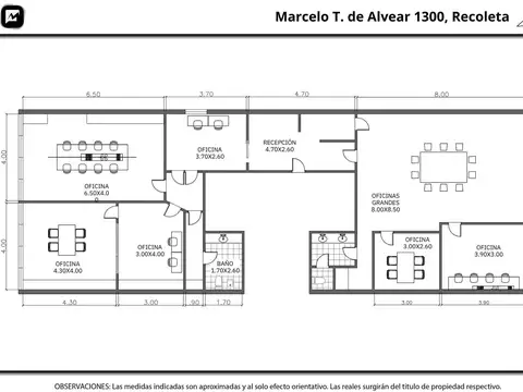 Oficina en Venta en Recoleta, USD 199.000