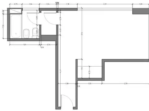 Departamento Monoambiente con 1 baño
