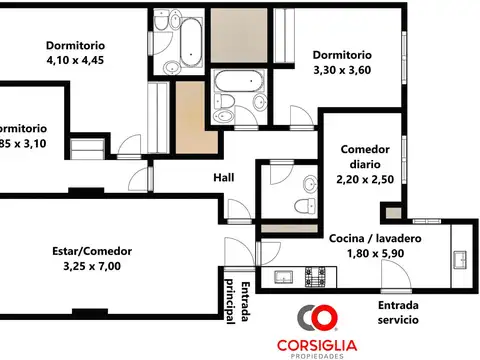 Departamento en Venta de 4 ambientes