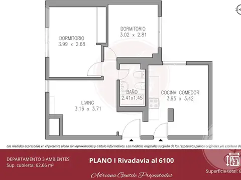 Departamento en Venta de 3 ambientes