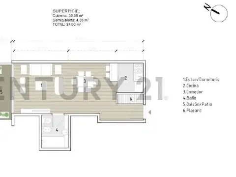 MONOAMBIENTE A ESTRENAR CON COCHERA