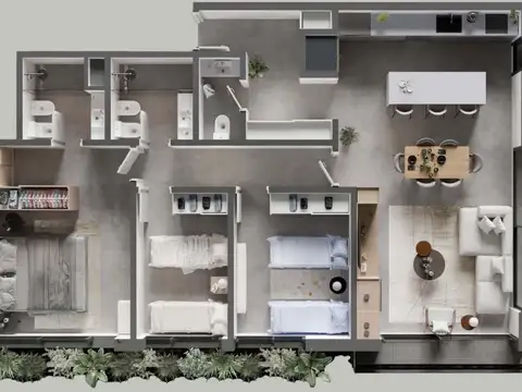 Departamento en Venta de 3 dormitorios