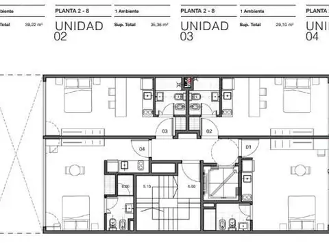 Departamento Monoambiente con 1 baño