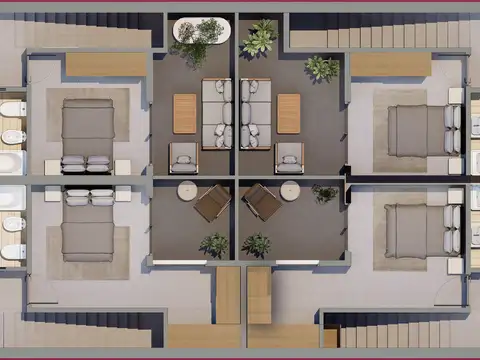 Depto Tipo Casa 3 ambientes con 1 baño