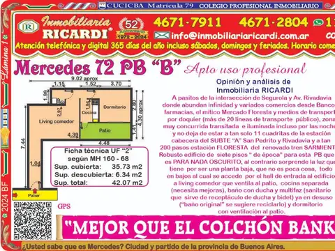 Mercedes 72 , Piso PB