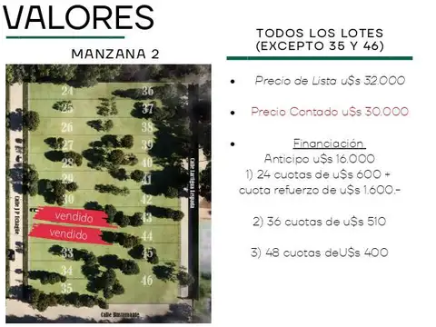 Terreno en Venta 44  mts Fondo