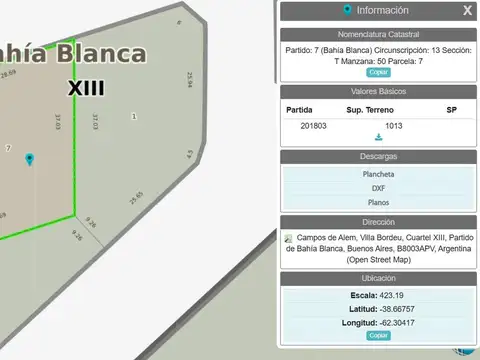 Terreno en Venta en Bahia Blanca, USD 36.000