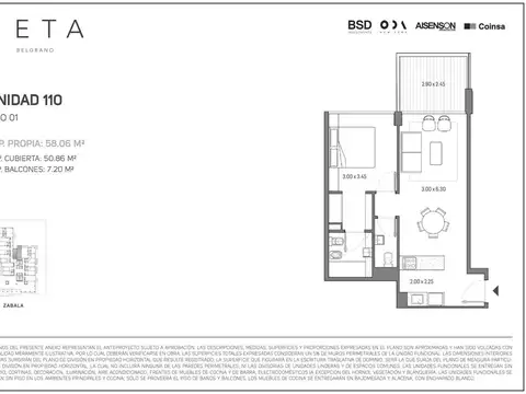 Departamento en Venta de 2 ambientes