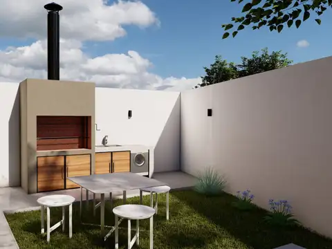 EN POZO - PLANTA BAJA CON JARDIN + PARRILLA + COCHERA.