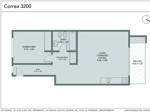 Departamento 2 ambientes con 1 baño