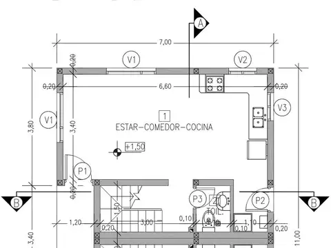 Depto Tipo Casa en Venta de 3 ambientes