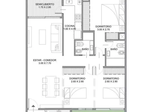 Departamento en Venta al Oeste
