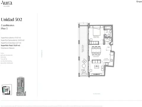 Venta departamento 4 ambientes en Olivos muy luminoso